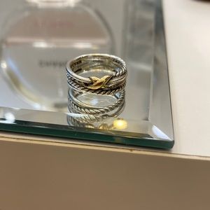 David Yurman X Crossover Ring with 18K Gold
